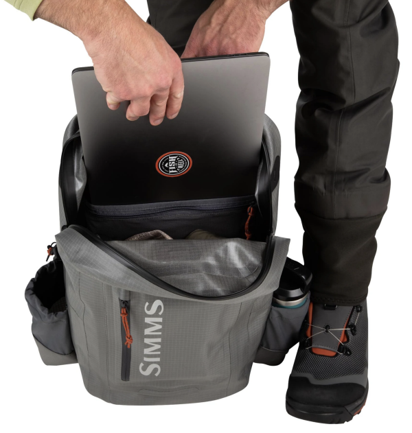 Simms Dry Creek Z Backpack, waterproof fishing backpack with ample storage and protection.